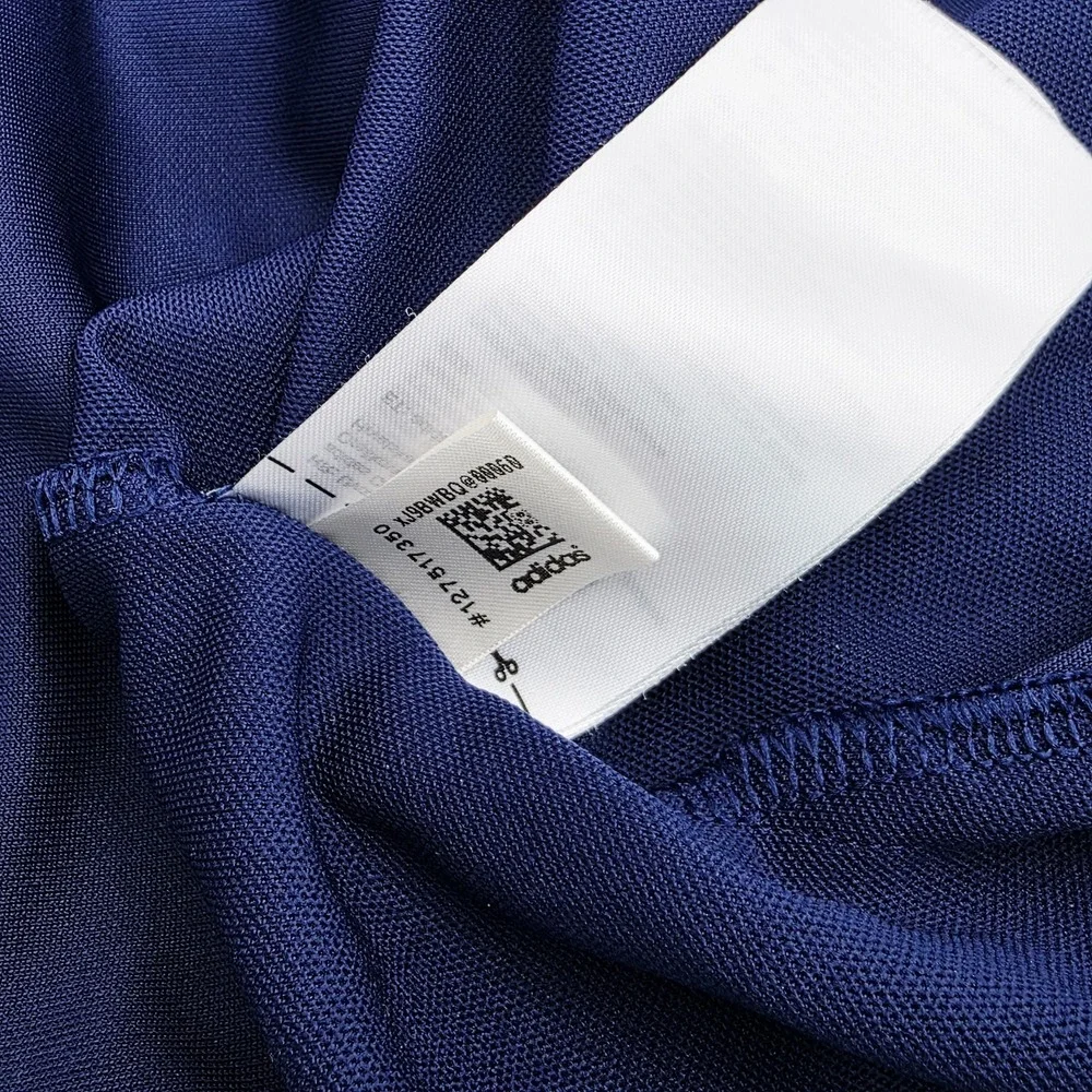 adidas Men's Large Navy Blue Polo Kubota‎ Embroidered Shirt 3 Striped Breathable